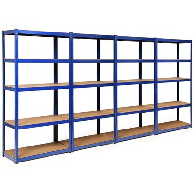 Costway 4PCS 72'' Heavy Duty Storage Shelf Steel Metal Garage Rack 5 Level Adjustable