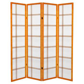 6 ft. Tall Canvas Double Cross Room Divider - Honey (4 Panels)