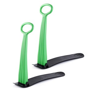 Slippery Racer Kids Lightweight Compact Foldable Downhill Outdoor Winter Ski Scooter Snow Sled for Children 4 Years and Up, Green (2 Pack) - 1 of 4