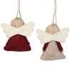 NORTHLIGHT 2ct Girl Angel Christmas Ornaments Set 3.5"- Gray/Red - 2 of 3