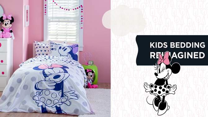 Saturday Park Disney Minnie Mouse Dreaming of Dots 100% Organic Cotton Pillowcase, 2 of 8, play video