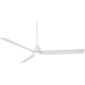 Casa Vieja 60" Sailplane Modern Indoor Outdoor Ceiling Fan 3 Blade LED Light Remote Control Matte White Finish Bedroom Patio Living Room Damp Rated - 1 of 4