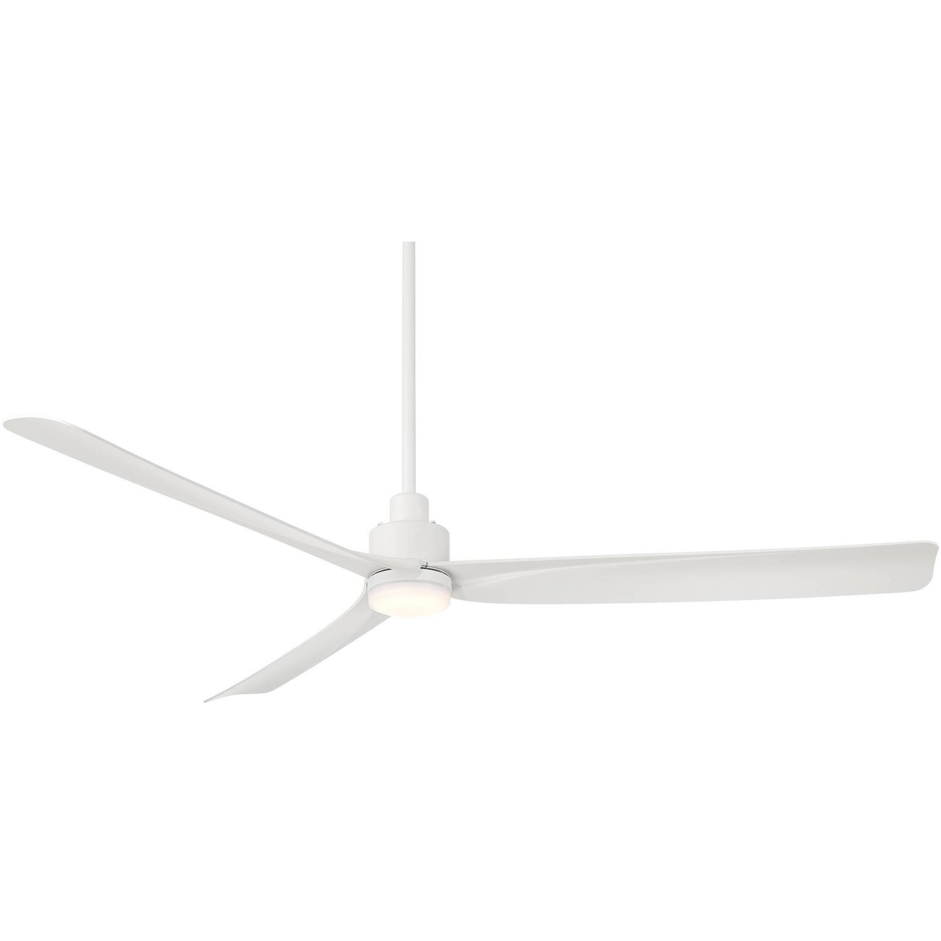 Casa Vieja 60" Sailplane Modern Indoor Outdoor Ceiling Fan 3 Blade LED Light Remote Control Matte White Finish Bedroom Patio Living Room Damp Rated