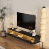 HDZNVF Floating TV Stand, Wall Mounted TV Shelf, High Gloss TV Cabinet for Black TV Stands for Living Room - 2 of 4