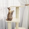 vidaXL Cat Tree Cream Engineered wood, plush, sisal Medium Durable - 3 of 4