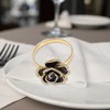 Unique Bargains Napkin Rings Black Rose Iron Gold Tone 1 Pc - 3 of 3