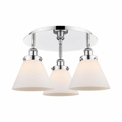 Cone - 3 Light Flush Mount In Art Deco Style-9.5 Inches Tall and 19.5 Inches Wide
