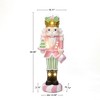 LuxenHome Lighted Nutcracker Pink Soldier with Candy Tree, Battery Operated Holiday Decoration - 4 of 4