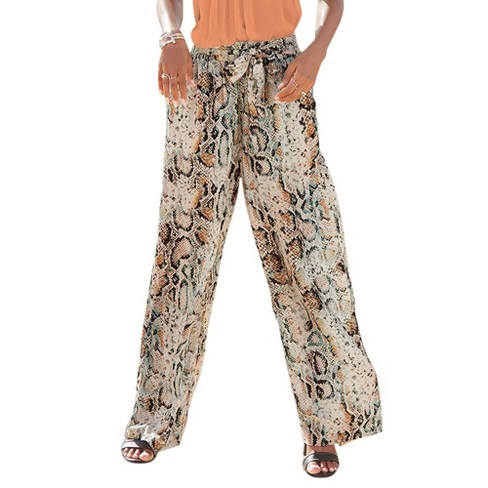 Snakeskin wide leg pants new arrivals
