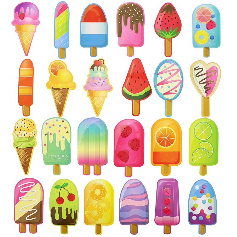 Bright Creations 120-Pack Bulk Ice Cream Bookmarks for Students, Classroom Supplies, Cute and Colorful, 6 in, 1 of 9