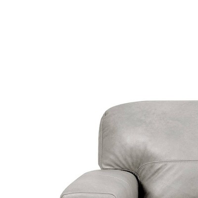 Cornelia 43" Beige Leather Mid-Century Modern Accent Chair