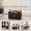 SEVOBAL Outdoor Shoe Storage Cabinet 8 Pair 2 Door Bench Indoor Outdoor Waterproof Adjustable Shelves Entryway Hallway, Black, 31.9"*17.3"*17.9" - 4 of 4