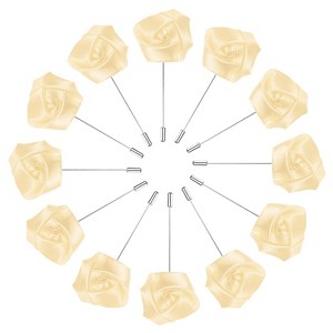 Unique Bargains Ribbon Alloy Multipurpose Use Durable Flower Lapel Pin 3.5 x 1.38 Inch 12 Pcs - 1 of 4