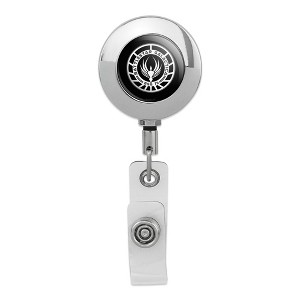 Battlestar Galactica Logo Metal Chrome Badge ID Card Holder Clip - 1 of 3
