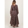 PinkBlush Brown Floral Chiffon Lace Trim Back Tie Maternity Maxi Dress - 4 of 4