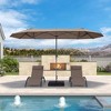 PURPLE LEAF 13ft Patio Market Umbrella and Base Double-Sided Rectangle Outdoor Table Sun Umbrellas with Crank - 3 of 4