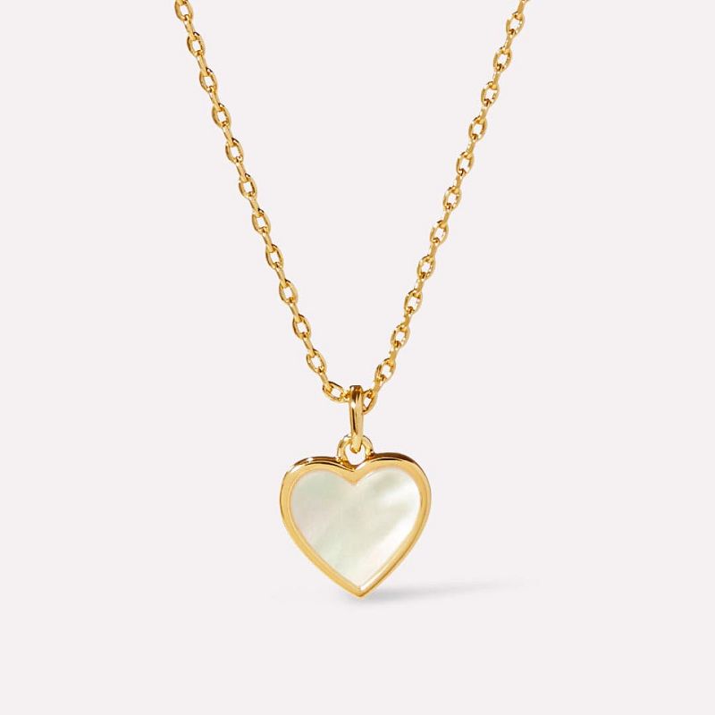 Ana Luisa - Gold Heart Necklace  - Laure Mother of Pearl, 1 of 7