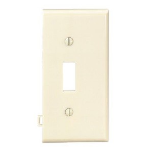 Leviton 1-Gang Plastic Sectional Toggle Switch Wall Plate End Panel, Ivory - 1 of 1