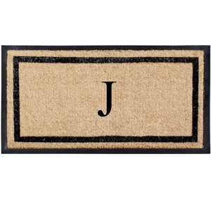 A1HC Natural Coir & Rubber Doormat for Outdoor Indoor Entrance, Long Lasting Easy to Clean Front Door Mat 24x48, Monogrammed - 1 of 4