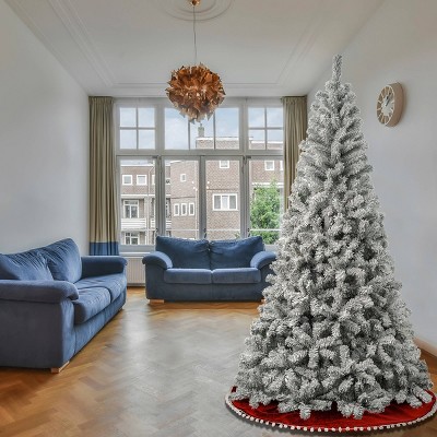 Frosty Acacia Slim Outdoor Flocked Christmas Tree, 7.5 ft