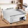 18" Commercial Electric Griddle¨C1600W Stainless Steel Flat Top with Adjustable Temp (122-572¡ãF),Includes 2 Shovels & 2 Brushes for Kitchen (Silver) - 3 of 4
