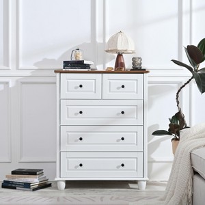 PAGED White Dresser for Bedroom, Drawer Dresser with Wide Drawer and Metal Handles for Living Room, Hallway - 1 of 4