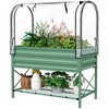 Outsunny Raised Garden Bed with Cover and Storage Shelf, Rectangular Metal Elevated Planter Box with Legs and Bed Liner - 4 of 4