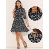 INSPIRE CHIC Women's Floral A-Line Casual Mock Neck Fit and Flare Chiffon Dress - 2 of 4