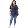 Agnes Orinda Women's Plus Size Asymmetrical Hem Short Sleeve Twist Knot T-Shirt - 3 of 4