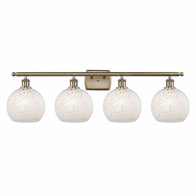 White Mouchette - 4 Light Bath Vanity In Modern Style-11 Inches Tall and 38 Inches Wide
