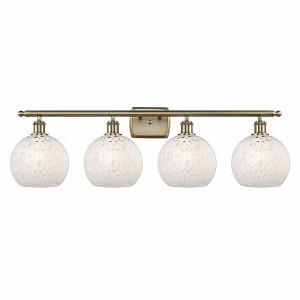 White Mouchette - 4 Light Bath Vanity In Modern Style-11 Inches Tall and 38 Inches Wide - 1 of 1