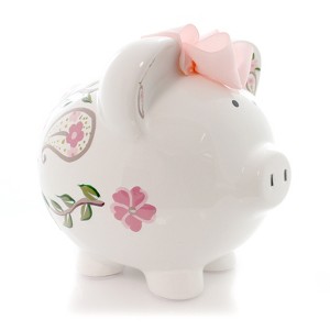 Child To Cherish 7.75 In I Love Paisley Piggy Bank Save Coins Decorative Banks - 1 of 4