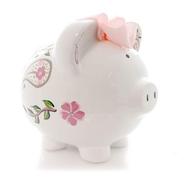 Child To Cherish 7.75 In I Love Paisley Piggy Bank Save Coins Decorative Banks