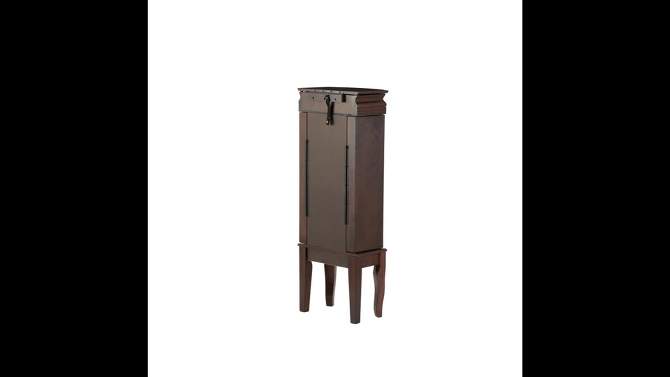Verona Traditional Wood 6 Lined drawer Top Lift Side Open Jewelry Armoire Espresso - Powell, 2 of 16, play video