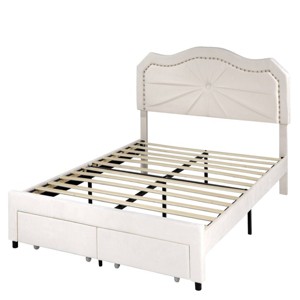 Brassex Twin Finley Platform Storage Bed Beige - 1 of 4