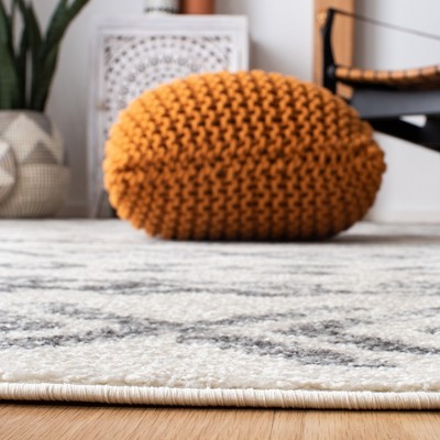 Ivory Geometric 5' x 7' Hand-Knotted Easy Care Area Rug