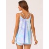 cheibear Women's U-neck double Straps Cami Tank Shorts 2 Piece Pajama Set - 4 of 4