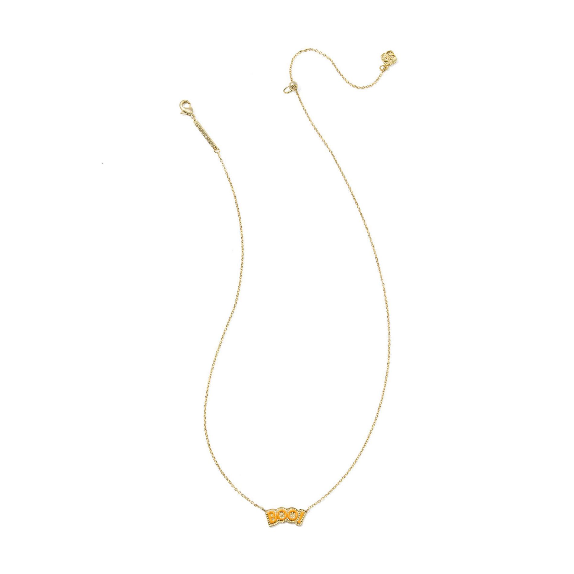 Kendra Scott Boo Pendant Necklace - Gold/Iridescent Orange