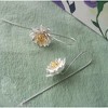 Flower Drop Long Earrings for Women Dangle Hook Gold Plated Ginger Lyne Collection - 2 of 4