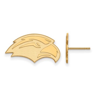 Black Bow Jewelry 10k Yellow Gold Southern Mississippi Golden Eagles NCAA Post Earrings