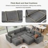 TiramisuBest 121.3" Sectional Couch Sofa Bed Modular Sofa with Two Movable Ottomans for Living Room, Modular Sectional Sofa with Storage, Si - 4 of 4