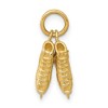 Black Bow Jewelry 14k Yellow Gold 3D Pair of Ice Skates Charms - 3 of 4