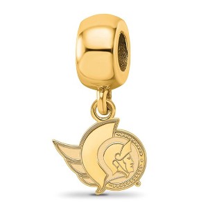 Black Bow Jewelry 14k Yellow Gold Plated Sterling Silver Ottawa Senators NHL Bead Charm - 1 of 4