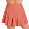 Calypsa Women's Plus Size High Waisted Chlorine Resistant Flowy Swim Skirt With Attached Shorts - 3 of 4