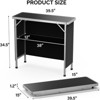 VINGLI Portable Bar Table, 2-Tier Shelves, Mobile Bar Table for Events, Party, Camping, Picnic, Tradeshow, Indoor with Black Skirt, 39 "L x 34" H - 3 of 4