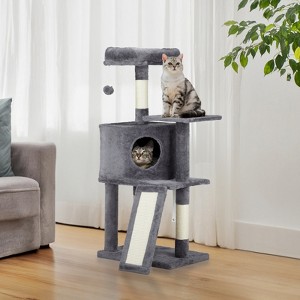 47 inch Cat Tree Cat Tower for Indoor Cats, Cat House with Padded Platform Bed, Toy Ball, Large Cozy Condo, Scratch Board and Sisal Scratching Posts - 1 of 4