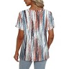 Women's Tops 2025 V Neck Short Sleeve T Shirts Trendy Dressy Vacation Outfits Printed Casual Blouse - 4 of 4