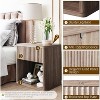 Night Stand Set of 2 With Fluted Drawer Storage End Table, Mid Century Wood Night Stands, Large Modern Farmhouse Nightstand for Bedroom Office - 4 of 4