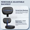 KERDOM Drafting Chair with Backrest Adjustable Foot Rest Rolling Stool with Wheels, PU Leather Swivel Stool for Office, Black - 4 of 4