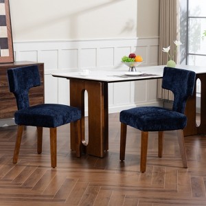 Lyngins Set of 2 Upholstered Linen Dining Chairs,Solid Wood Frame Side Chairs,Kitchen Chairs for Dining Room,Living Room,Office - 1 of 4